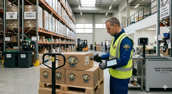 Préparation de commande logistique avec scan de code-barres et gestion de stock Odoo.